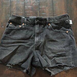 GAP 4" High Rise Stride Shorts black denim NWT